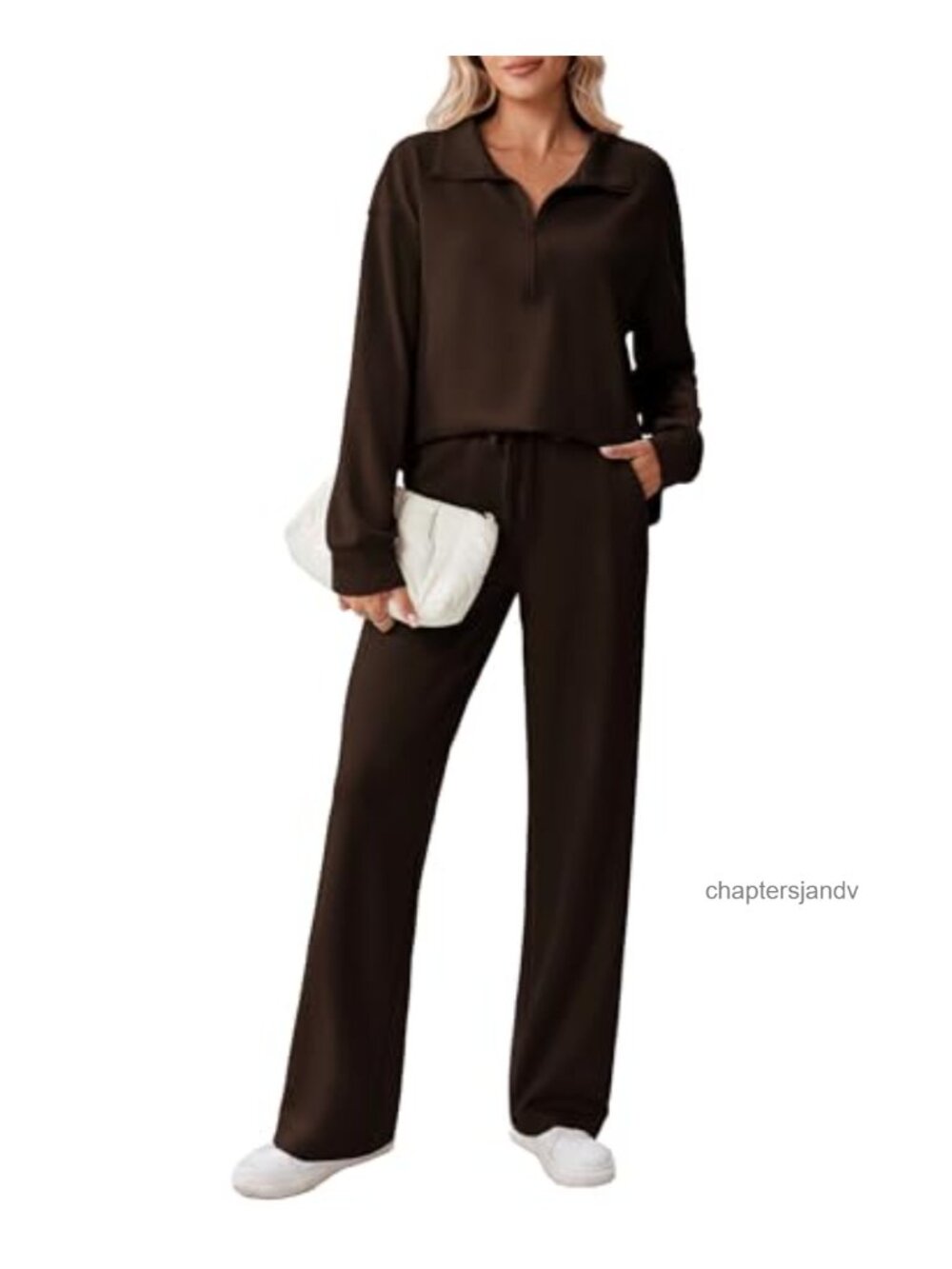 2 Piece Sweatsuit Women 1/2 Zip Tracksuit Matching Outfit